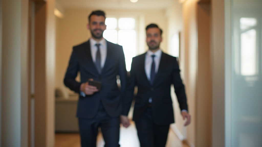 Осмотр квартиры: риэлтор и клиент в помещении, обсуждение условий и особенностей