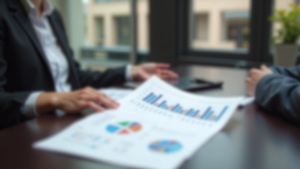 Риэлтор показывает подробный отчет о рыночной стоимости имущества клиенту